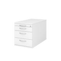 Rollcontainer 80cm,3Schub,Schloss BM Weiß