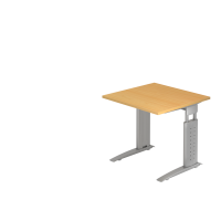 Schreibtisch C-Fuß 80x80cm Buche/Silber