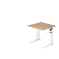 Schreibtisch C-Fuß 80x80cm Eiche/Weiß