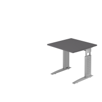 Schreibtisch C-Fuß 80x80cm Graphit/Silber