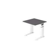Schreibtisch C-Fuß 80x80cm Graphit/Weiß