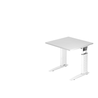 Schreibtisch C-Fuß 80x80cm Weiß/Weiß
