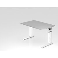 Schreibtisch C-Fuß 120x80cm Grau/W gallery