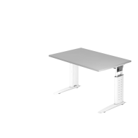 Schreibtisch C-Fuß 120x80cm Grau/Weiß