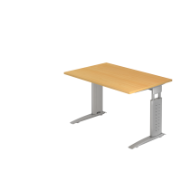 Schreibtisch C-Fuß 120x80cm Buche/Silber