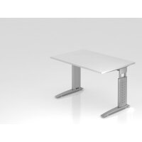 Schreibtisch C-Fuß 120x80cm Wei&sz gallery