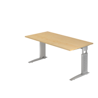 Schreibtisch C-Fuß 160x80cm Ahorn/Silber