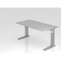 Schreibtisch C-Fuß 160x80cm Grau/S gallery