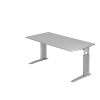 Schreibtisch C-Fuß 160x80cm Grau/Silber