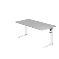 Schreibtisch C-Fuß 160x80cm Grau/Weiß