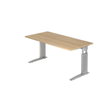 Schreibtisch C-Fuß 160x80cm Eiche/Silber