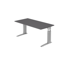 Schreibtisch C-Fuß 160x80cm Graphit/Silber
