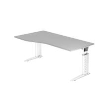 Schreibtisch C-Fuß 180x100/80cm Grau/Weiß
