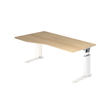 Schreibtisch C-Fuß 180x100/80cm Eiche/Weiß