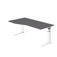 Schreibtisch C-Fuß 180x100/80cm Graphit/Weiß