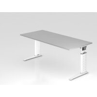 Schreibtisch C-Fuß 180x80cm Grau/W gallery