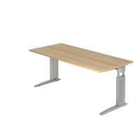 Schreibtisch C-Fuß 180x80cm Eiche/Silber
