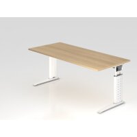 Schreibtisch C-Fuß 180x80cm Eiche/ gallery