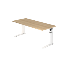 Schreibtisch C-Fuß 180x80cm Eiche/Weiß