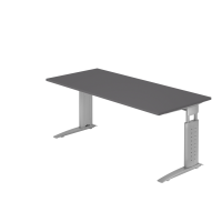 Schreibtisch C-Fuß 180x80cm Graphit/Silber