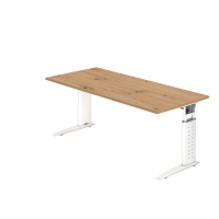 Schreibtisch C-Fuß 180x80cm Asteiche/Weiß