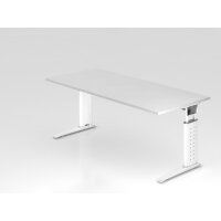 Schreibtisch C-Fuß 180x80cm Wei&sz gallery