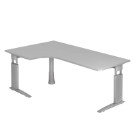 Winkeltisch C-Fuß 200x120cm 90°Grau
