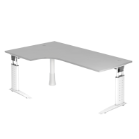 Winkeltisch C-Fuß 200x120cm 90°Grau