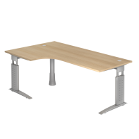 Winkeltisch C-Fuß 200x120cm 90°Eich