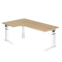 Winkeltisch C-Fuß 200x120cm 90°Eich