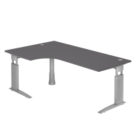 Winkeltisch C-Fuß 200x120cm 90°Grap