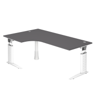 Winkeltisch C-Fuß 200x120cm 90°Grap
