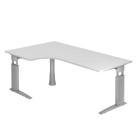 Winkeltisch C-Fuß 200x120cm 90°Wei&