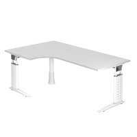 Winkeltisch C-Fuß 200x120cm 90°Wei&
