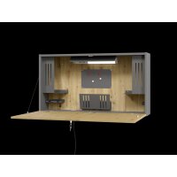 Wandschreibtisch 120cm, Graphit/Asteiche