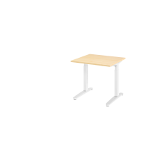 Schreibtisch C-Fuß 80x80cm Ahorn/Weiß