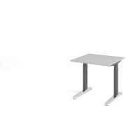 Schreibtisch C-Fuß 80x80cm Grau/Gr gallery