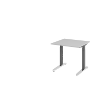 Schreibtisch C-Fuß 80x80cm Grau/GraphitPo