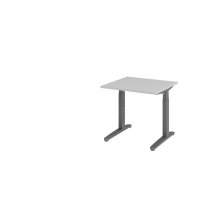 Schreibtisch C-Fuß 80x80cm Grau/Graphit