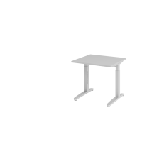 Schreibtisch C-Fuß 80x80cm Grau/Silber