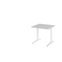 Schreibtisch C-Fuß 80x80cm Grau/Weiß