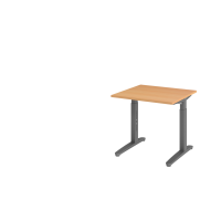 Schreibtisch C-Fuß 80x80cm Buche/Graphit