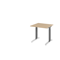 Schreibtisch C-Fuß 80x80cm Eiche/GraphitPo