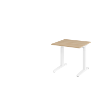 Schreibtisch C-Fuß 80x80cm Eiche/Weiß