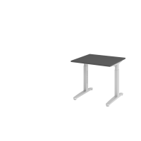 Schreibtisch C-Fuß 80x80cm Graphit/Silber