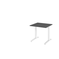 Schreibtisch C-Fuß 80x80cm Graphit/Weiß