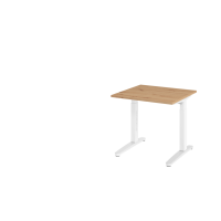 Schreibtisch C-Fuß 80x80cm Asteiche/Weiß/Pol
