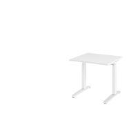 Schreibtisch C-Fuß 80x80cm Weiß/Weiß
