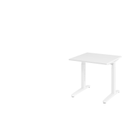 Schreibtisch C-Fuß 80x80cm Weiß/Weiß