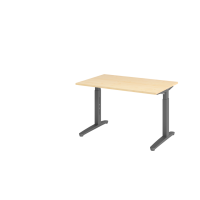 Schreibtisch C-Fu&szlig; 120x80cm Ahorn/Graphit